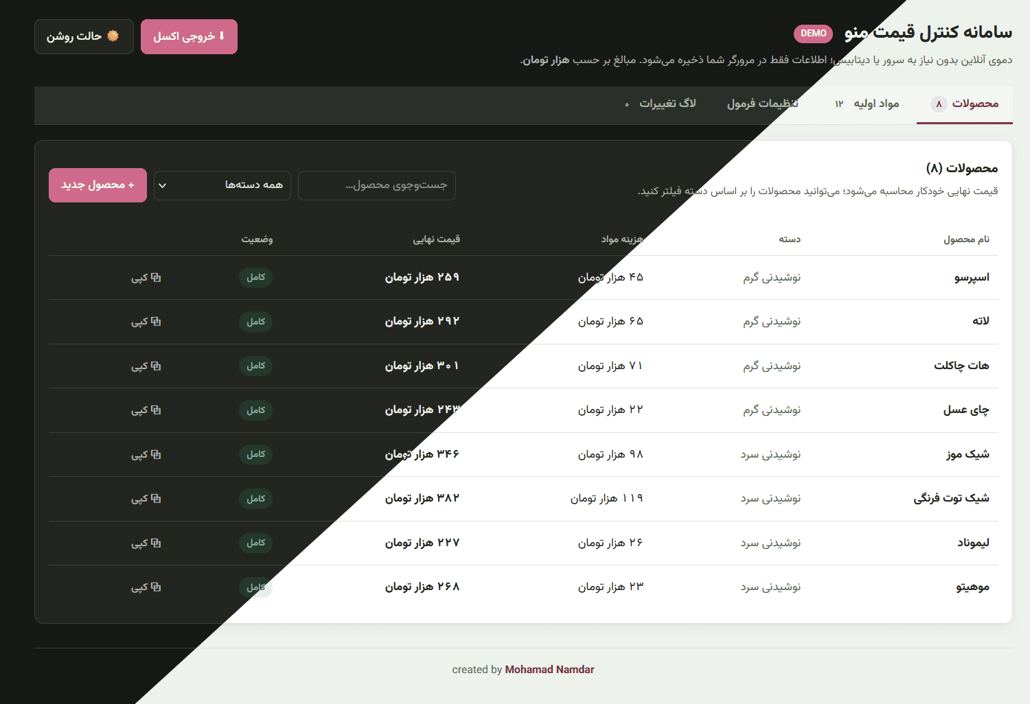 Recipe Cost & Pricing App project identity
